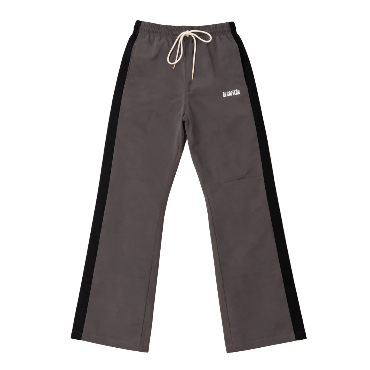 NYLON FLARE LEG PANTS - [GREY/BLACK]