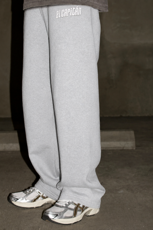 EMBROIDERED BAGGY SWEATPANTS - [ASH]