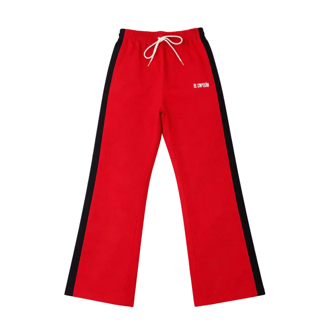 NYLON FLARE LEG PANTS - [RED/BLACK]