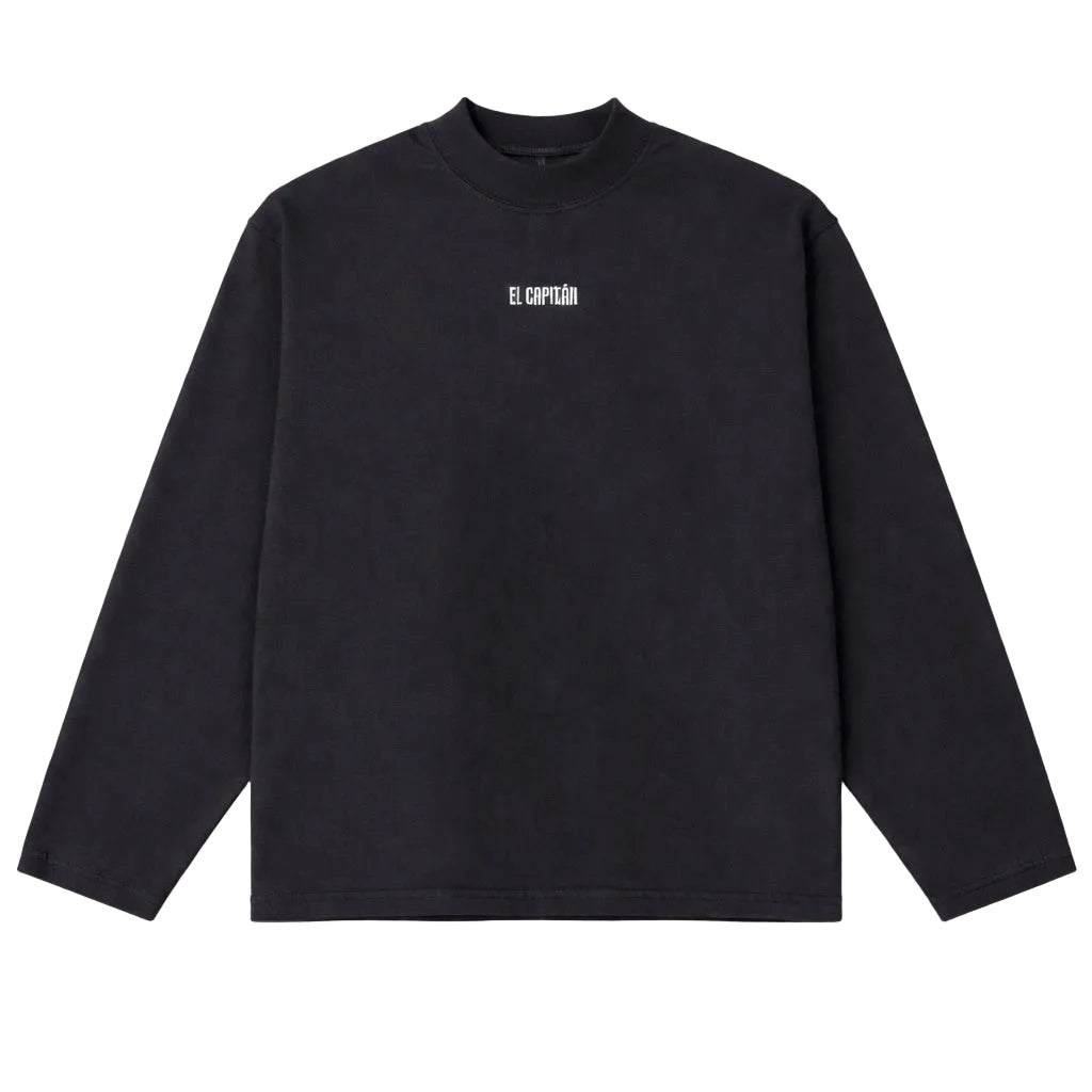 EMBROIDERED MOCK NECK HOCKEY TEE - [DOLPHIN BLUE]