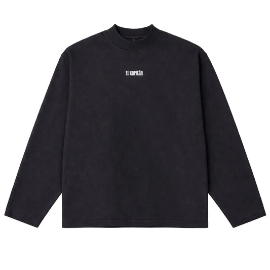 EMBROIDERED MOCK NECK HOCKEY TEE - [DOLPHIN BLUE]