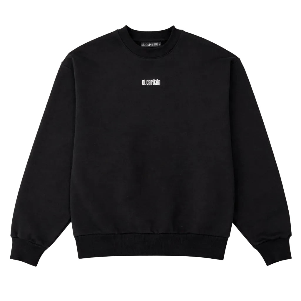 EMBROIDERED SWEATSHIRT - [BLACK]