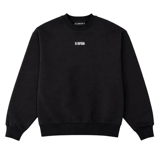 EMBROIDERED SWEATSHIRT - [BLACK]