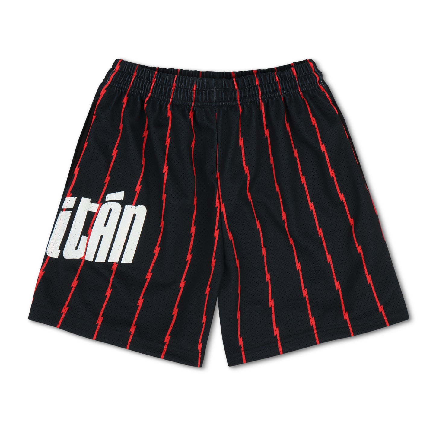 🐝 🅰️ 𝐋𝐄𝐀𝐃𝐄𝐑. [GRAPHIC SHORTS] - BLACK/RED PINSTRIPE