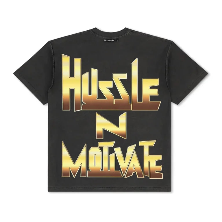 HUSSLE N MOTIVATE TEE [GOLD EDITION]