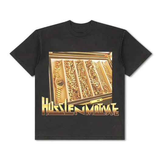 HUSSLE N MOTIVATE TEE [GOLD EDITION]