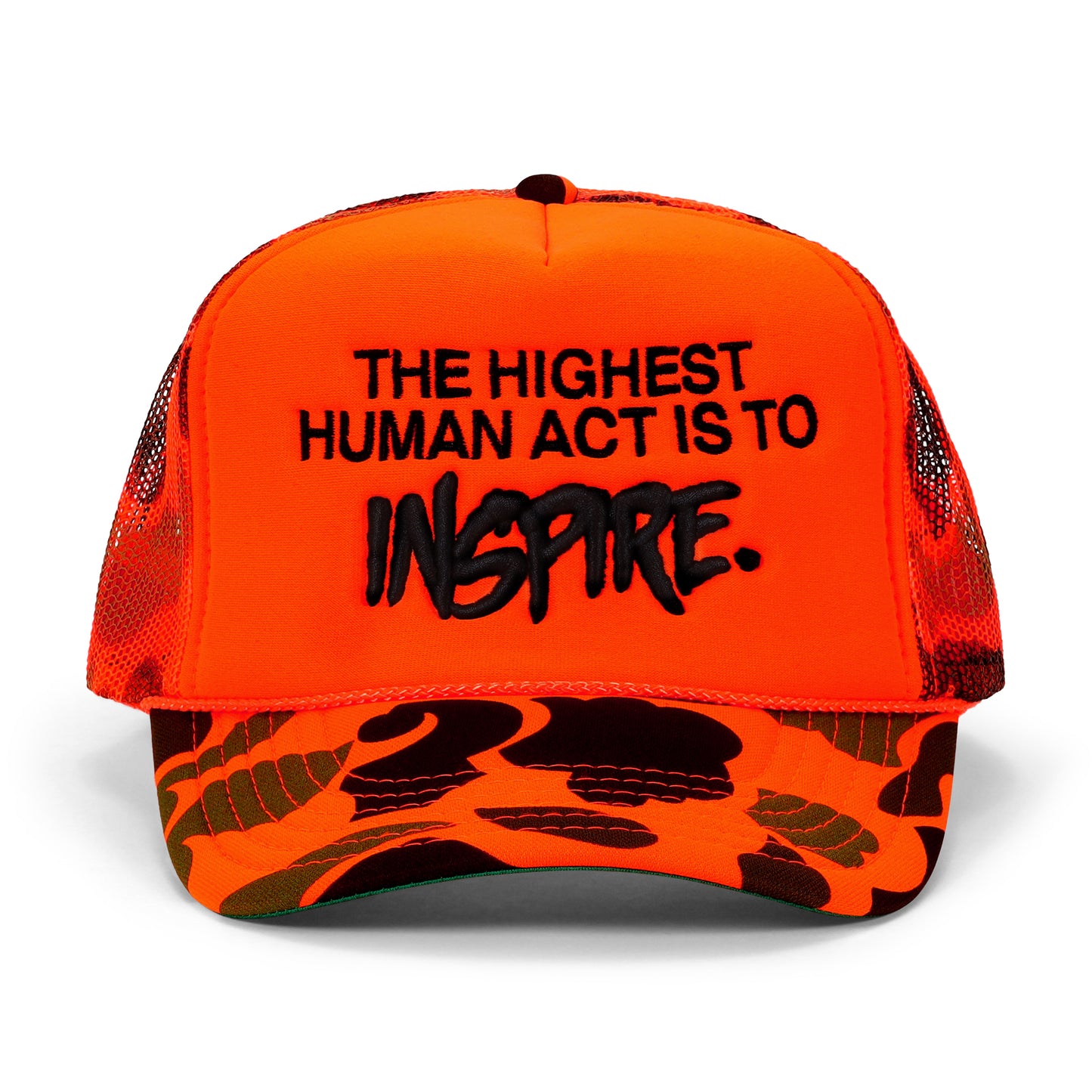 INSPIRE TRUCKER HAT - [ORANGE CAMO]